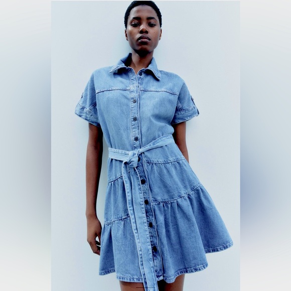 Zara Dresses & Skirts - ZARA DENIM MINI DRESS